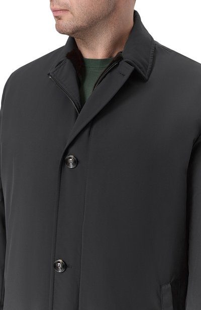 Пальто с подкладкой из овчины KITON черного цвета по цене 1835000 руб., арт. UW1932AV0403F21_62-68, фото 5 Пальто с подкладкой из овчины KITON, арт. UW1932AV0403F21_62-68, фото 5