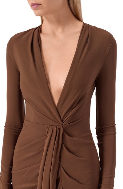 Платье из вискозы GIUSEPPE DI MORABITO коричневого цвета по цене 99500 руб., арт. 06PSDR513 16300, фото 4 Платье из вискозы GIUSEPPE DI MORABITO, арт. 06PSDR513 16300, фото 4