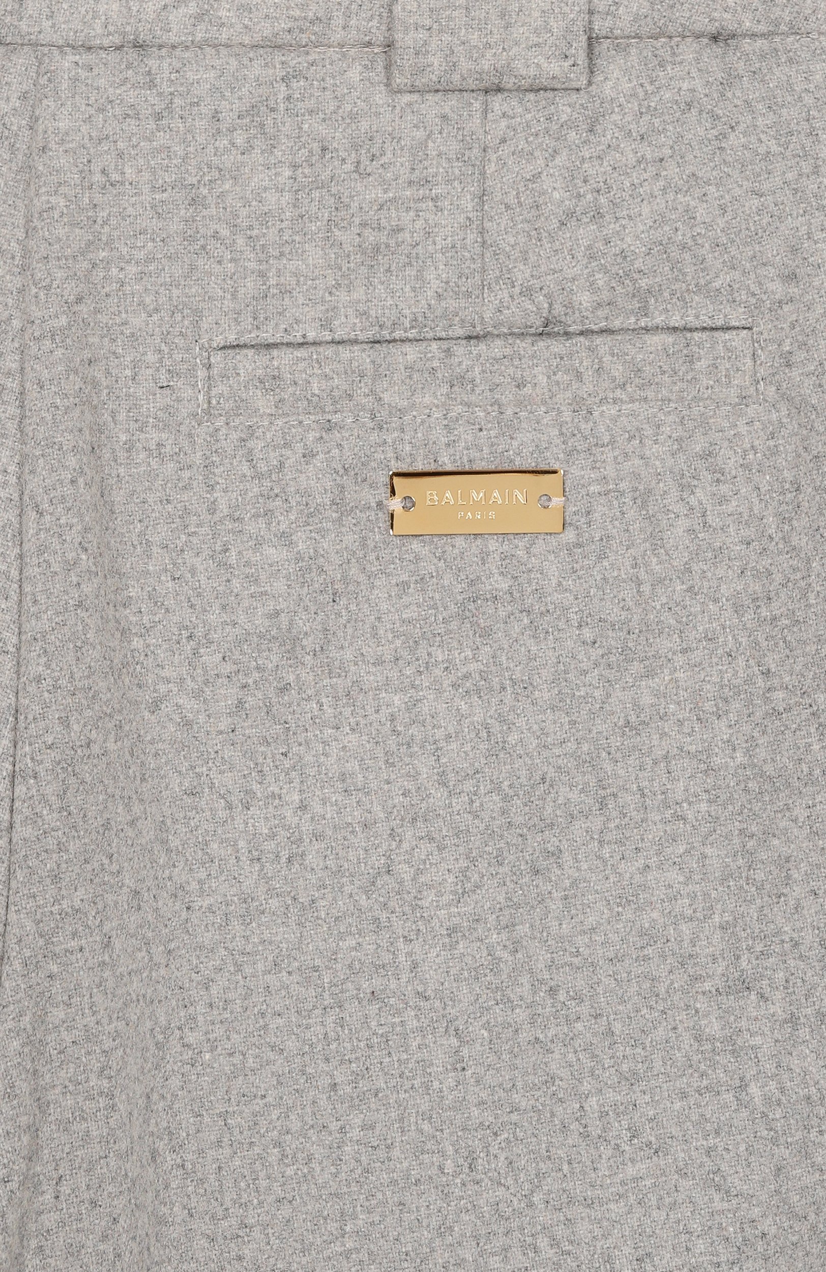 Шерстяные брюки BALMAIN светло-серого цвета по цене 56650 руб., арт. BZ6A40, фото 3 Шерстяные брюки BALMAIN, арт. BZ6A40, фото 3