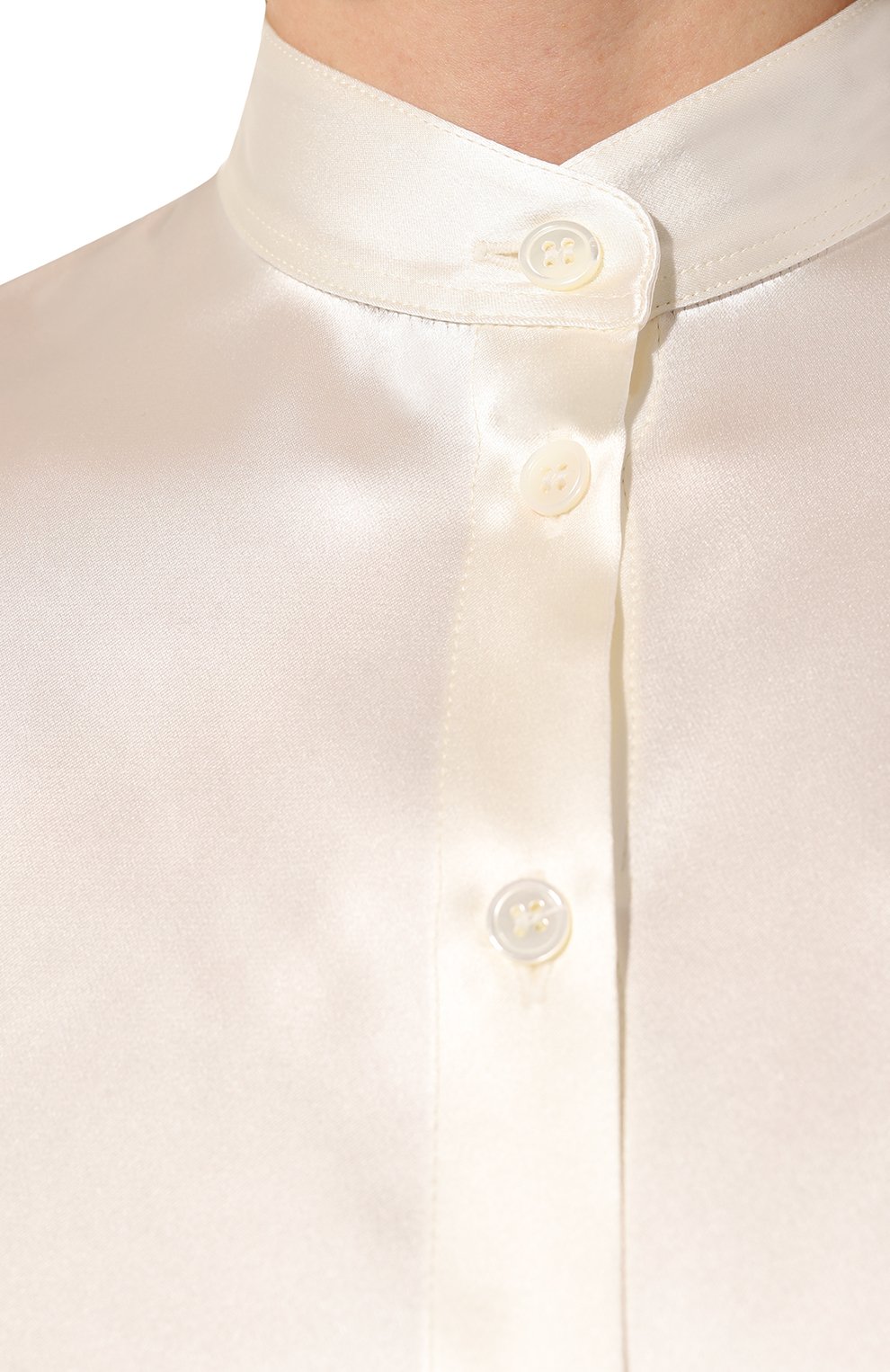 Шелковая рубашка NOBLE&BRULEE кремового цвета по цене 71000 руб., арт. NB10/131222/1, фото 5 Шелковая рубашка NOBLE&BRULEE, арт. NB10/131222/1, фото 5
