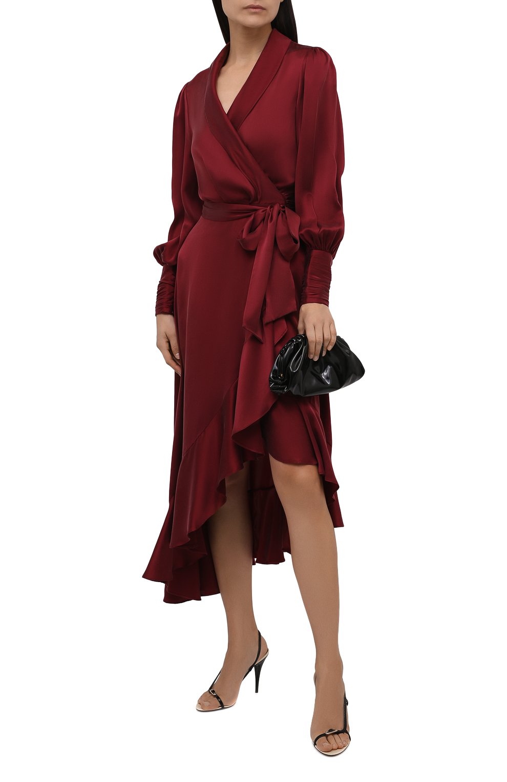 Атласное платье ZIMMERMANN бордового цвета по цене 69950 руб., арт. 8066DRC0N, фото 2 Атласное платье ZIMMERMANN, арт. 8066DRC0N, фото 2