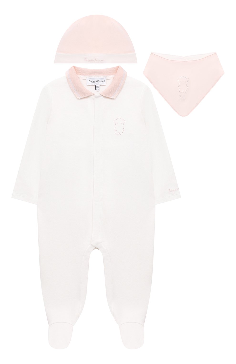 Комплект из трех предметов EMPORIO ARMANI розового цвета по цене 17350 руб., арт. 3KHV79/4JGCZ, фото 1 Комплект из трех предметов EMPORIO ARMANI, арт. 3KHV79/4JGCZ, фото 1