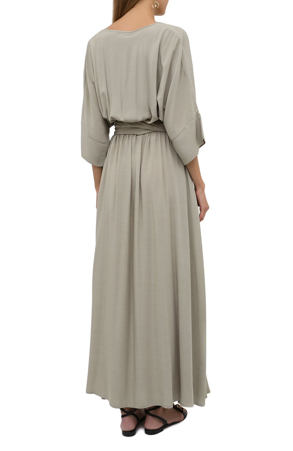 Платье из вискозы ERIKA PENA хаки цвета по цене 32950 руб., арт. VER0MAXIDRESS, фото 4 Платье из вискозы ERIKA PENA, арт. VER0MAXIDRESS, фото 4