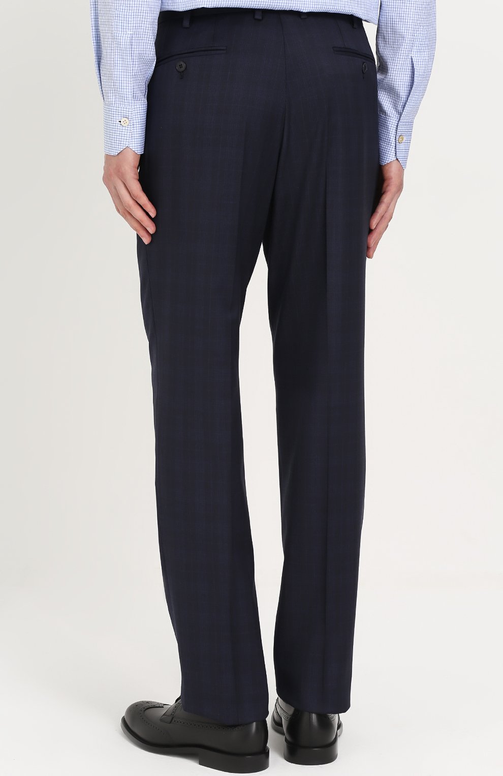 Шерстяные брюки в клетку прямого кроя BRIONI, арт. RPL6/06AAM/TIGULLI0, фото 4