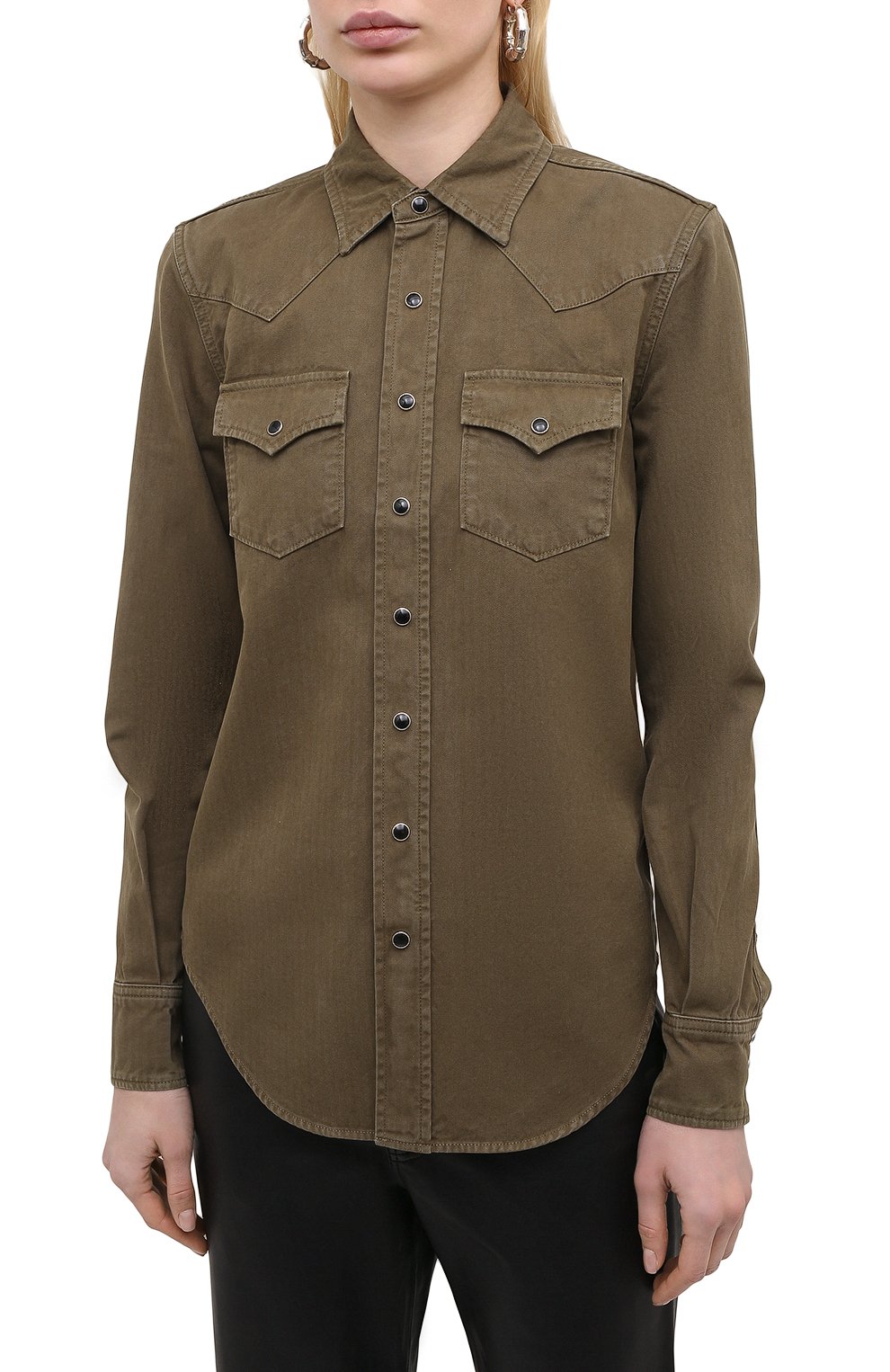 Хлопковая рубашка SAINT LAURENT, арт. 615139/Y27BA, фото 3