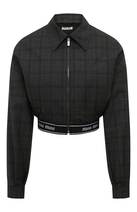 Шерстяной бомбер Miu Miu ML830-10KS-F0480 Серый ML830-10KS-F0480