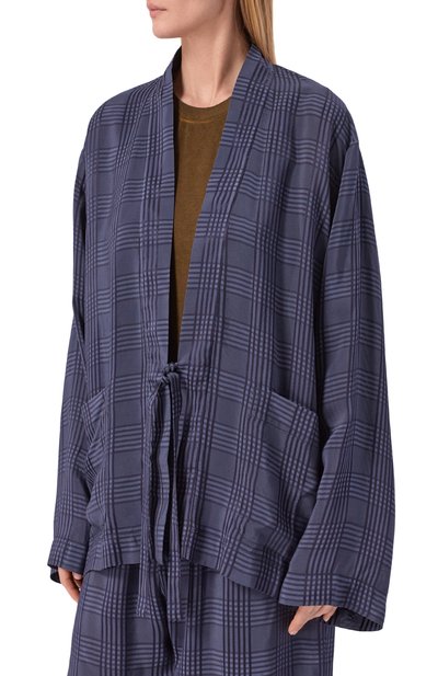 Кимоно из вискозы UMA WANG темно-синего цвета по цене 106500 руб., арт. UM6512, фото 3 Кимоно из вискозы UMA WANG, арт. UM6512, фото 3