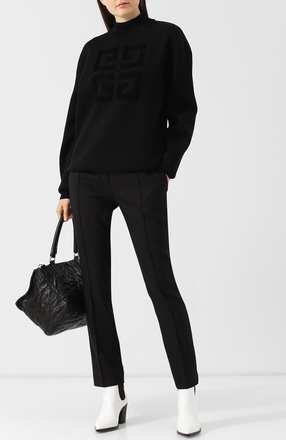 Шерстяной пуловер свободного кроя с воротником-стойкой GIVENCHY, арт. BW903E4Z2E, фото 2