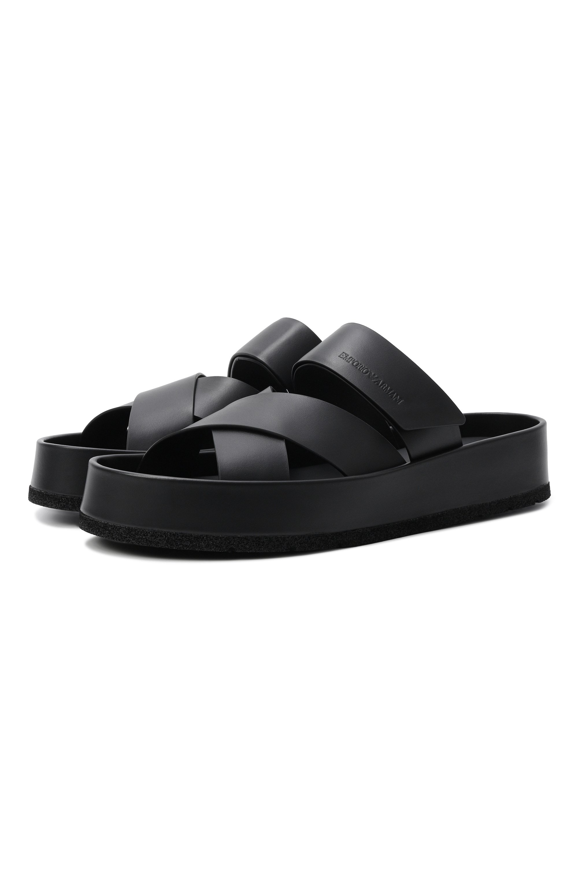 Кожаные шлепанцы EMPORIO ARMANI, арт. EM005855/AF25602, фото 1