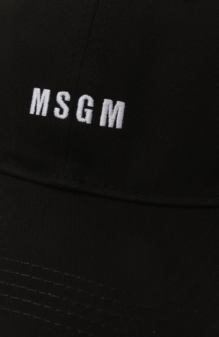Мужская хлопковая бейсболка MSGM черного цвета, арт. 3640ML03/247273 | Фото 4 (Материал: Хлопок, Текстиль; Материал сплава: Проставлено; Нос: Не проставлено)