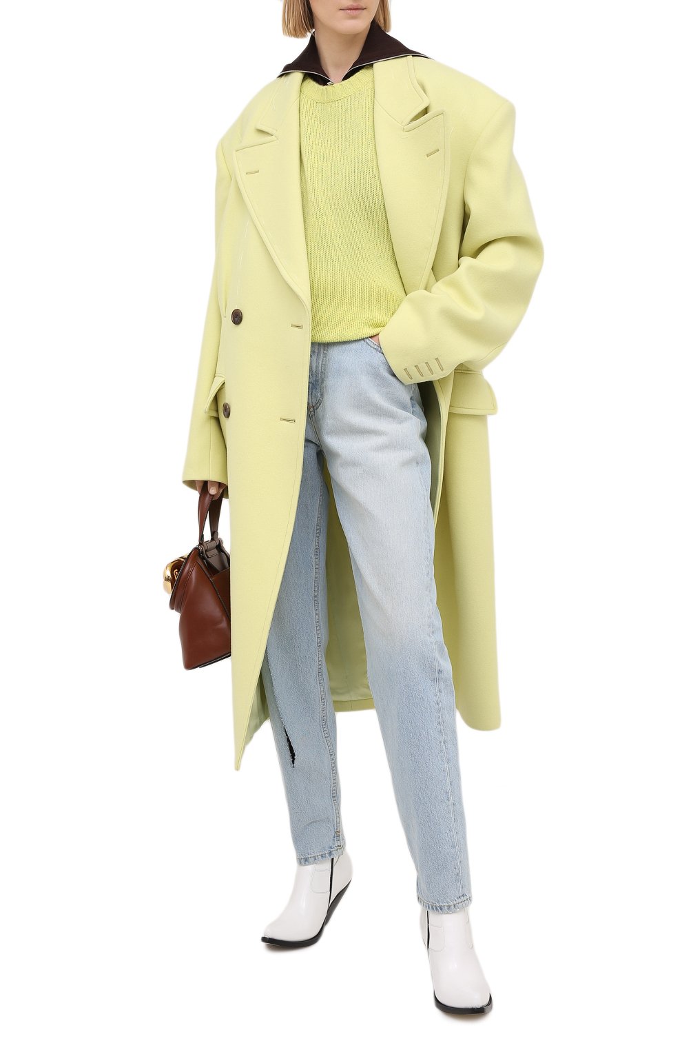 Шерстяное пальто MAISON MARGIELA светло-зеленого цвета по цене 262000 руб., арт. S29AA0257/S53206, фото 2 Шерстяное пальто MAISON MARGIELA, арт. S29AA0257/S53206, фото 2