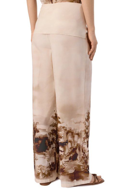 Хлопковые брюки Erika Cavallini P6SI01 Бежевый  P6SI01 Фото 4