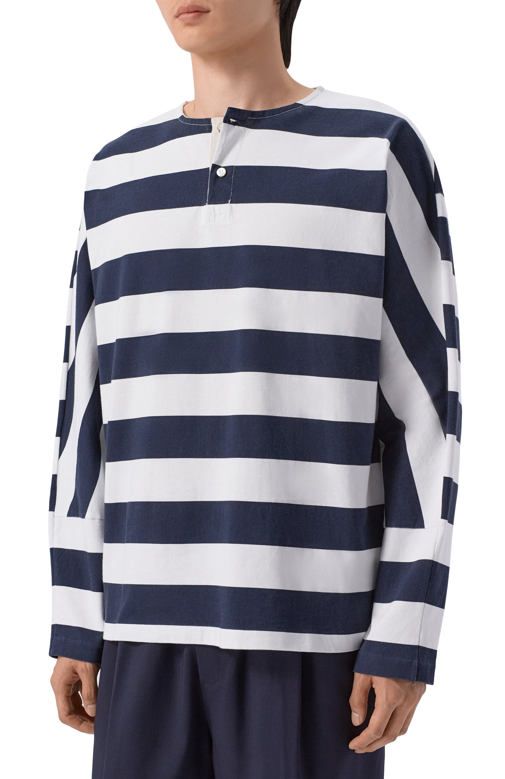 Хлопковый лонгслив JACQUEMUS синего цвета по цене 42450 руб., арт. 26ETSM00594/AJ00045, фото 3 Хлопковый лонгслив JACQUEMUS, арт. 26ETSM00594/AJ00045, фото 3