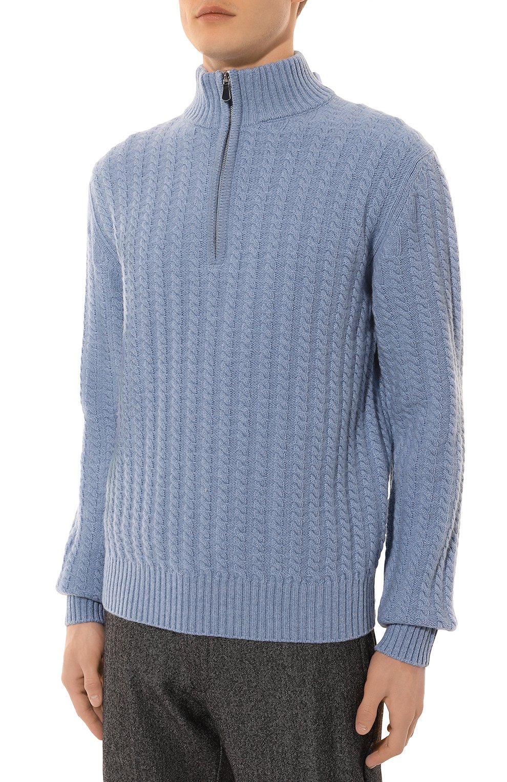Джемпер из шерсти и кашемира ANDREA CAMPAGNA голубого цвета по цене 84800 руб., арт. AC03B, фото 3 Джемпер из шерсти и кашемира ANDREA CAMPAGNA, арт. AC03B, фото 3