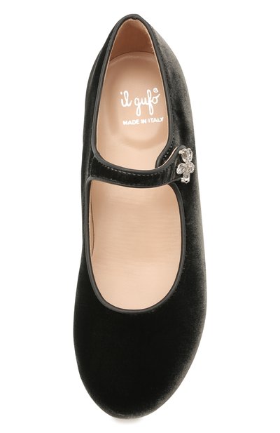 Бархатные балетки IL GUFO темно-серого цвета по цене 24100 руб., арт. G285/VELLUT0 ACC0PP/35-42, фото 4 Бархатные балетки IL GUFO, арт. G285/VELLUT0 ACC0PP/35-42, фото 4