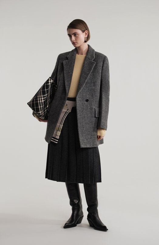 Шерстяная юбка Jil Sander J40MA0153-J40182 Серый  J40MA0153-J40182 Фото 7