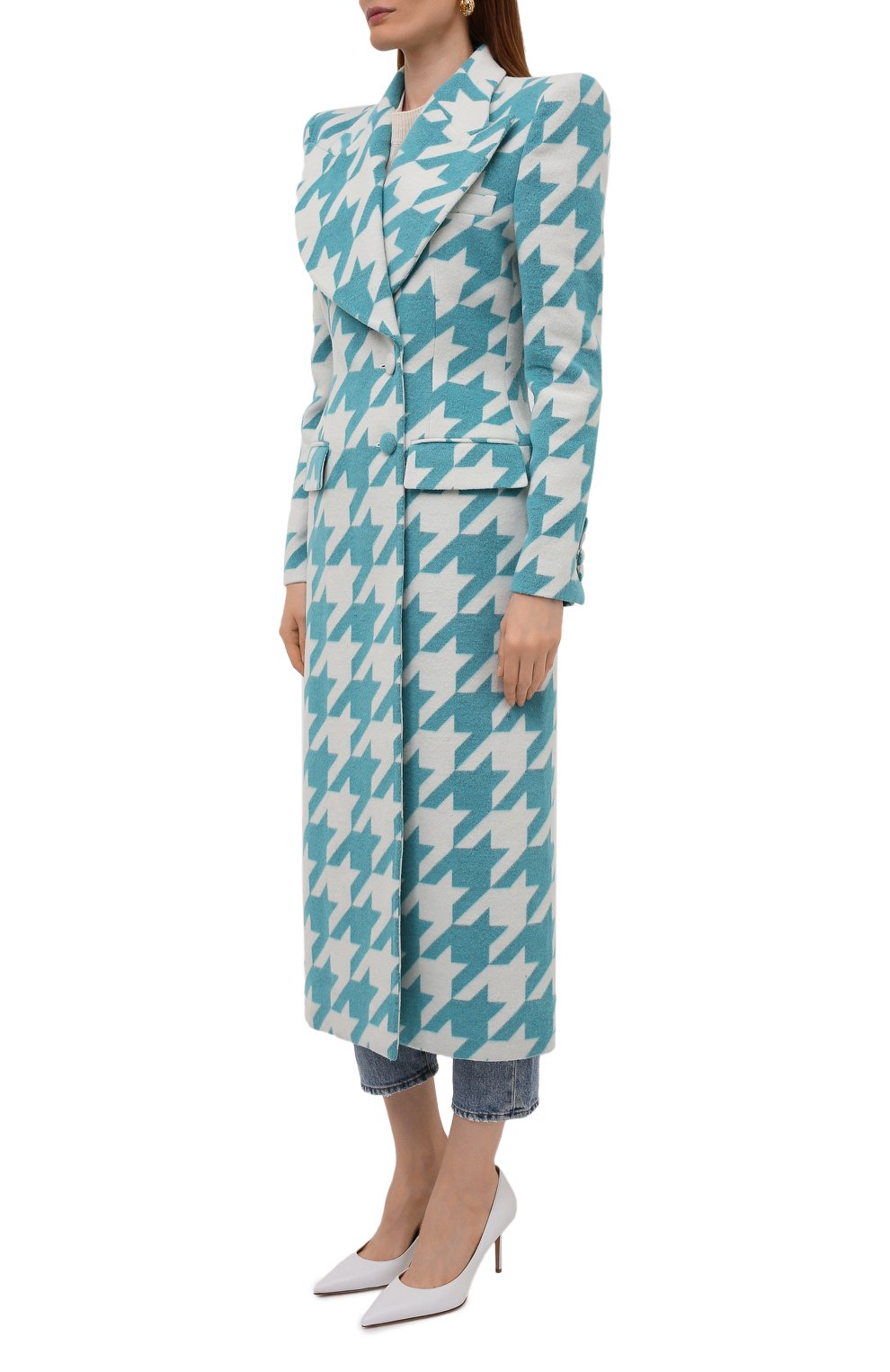 Пальто GIUSEPPE DI MORABITO бирюзового цвета по цене 108500 руб., арт. PF21026C0-107, фото 3 Пальто GIUSEPPE DI MORABITO, арт. PF21026C0-107, фото 3