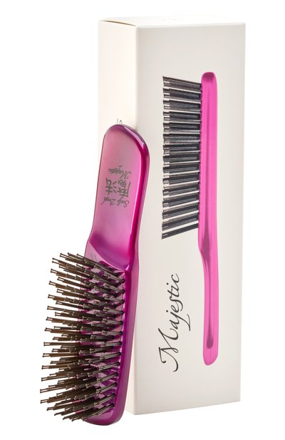 Женская мини-расческа scalp brush 284 зубца, оттенок фуксия  MAJESTIC, арт. 4673748653171
