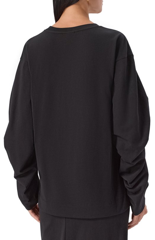 Хлопковый лонгслив Dries Van Noten 011110-2603-900 Чёрный  011110-2603-900 Фото 4