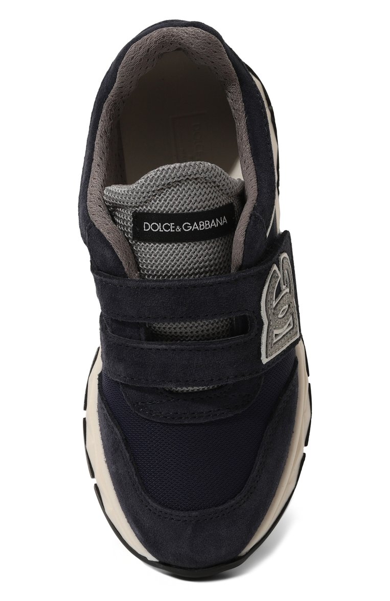 Мужского комбинированные кроссовки dg running DOLCE & GABBANA темно-синего цвета, арт. DA5187/AA954/29-36 | Фото 4 (Материал внутренний: Текстиль, Натуральная кожа; Нос: Не проставлено; Материал внешний: Натуральная кожа; Стили: Классический; Кросс-КТ: велькро; Региональные ограничения белый список (Axapta Mercury): Не проставлено)