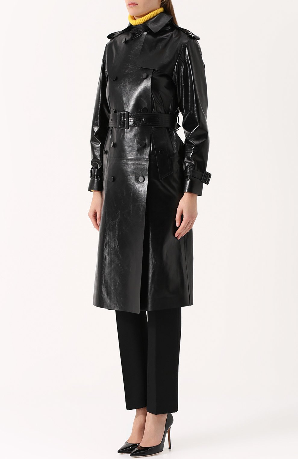 Двубортное кожаное пальто с поясом VALENTINO, арт. NB0NB02Y/1BH, фото 3