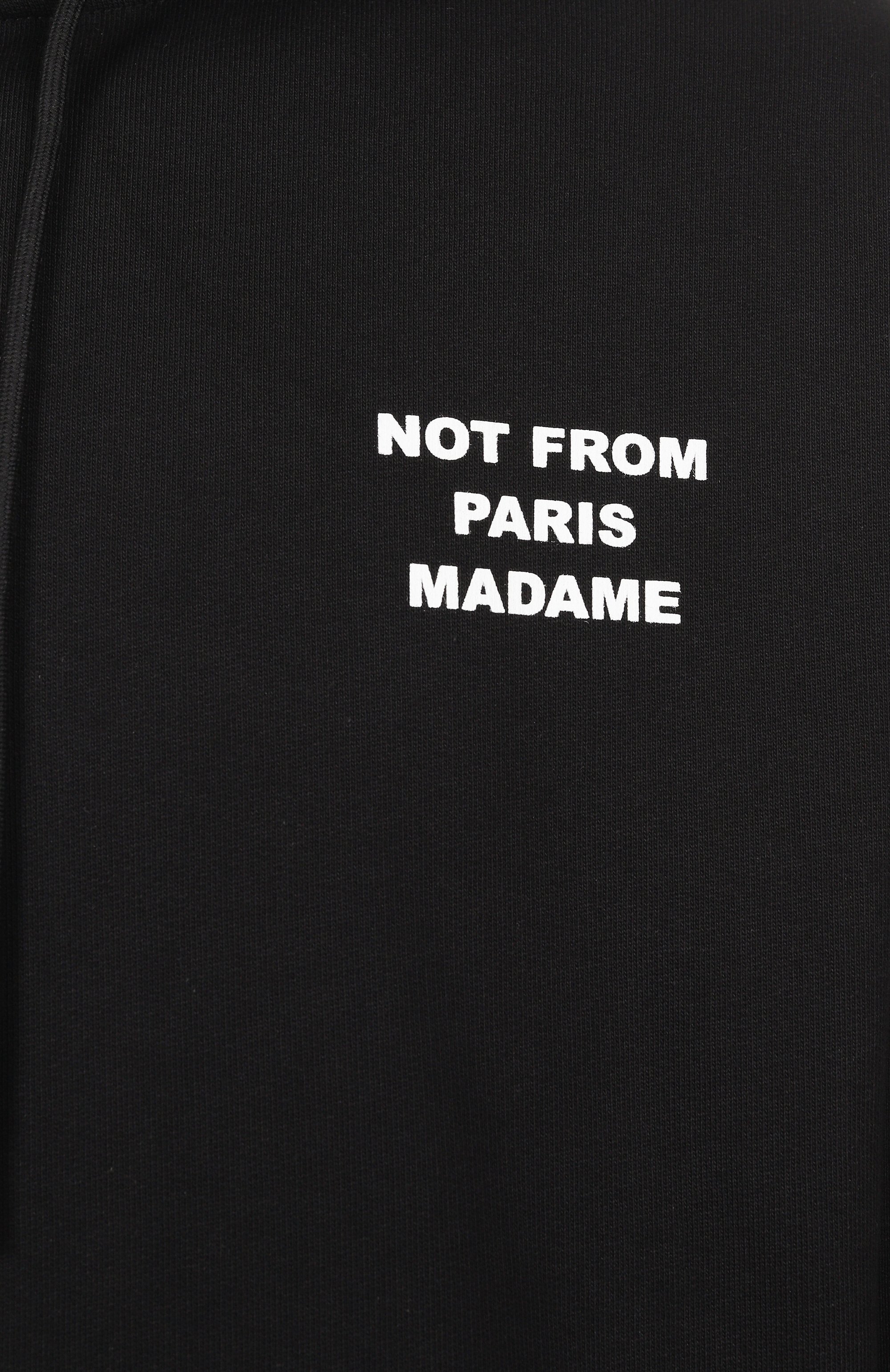 Хлопковое худи DROLE DE MONSIEUR черного цвета по цене 31400 руб., арт. PERM-H0162-C0127-BL, фото 6 Хлопковое худи DROLE DE MONSIEUR, арт. PERM-H0162-C0127-BL, фото 6