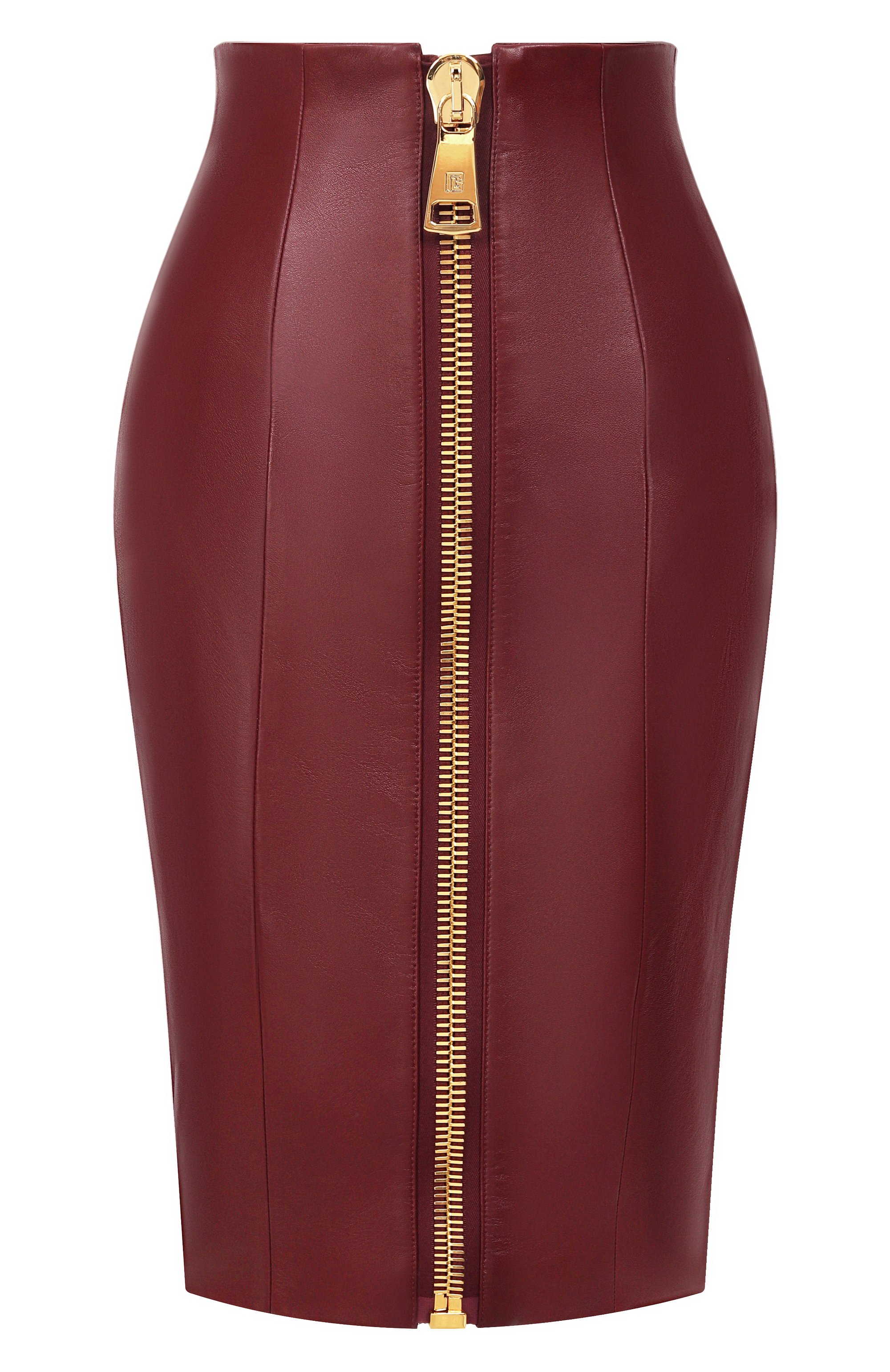 Кожаная юбка BALMAIN, арт. FF0LC266/LD63, фото 1