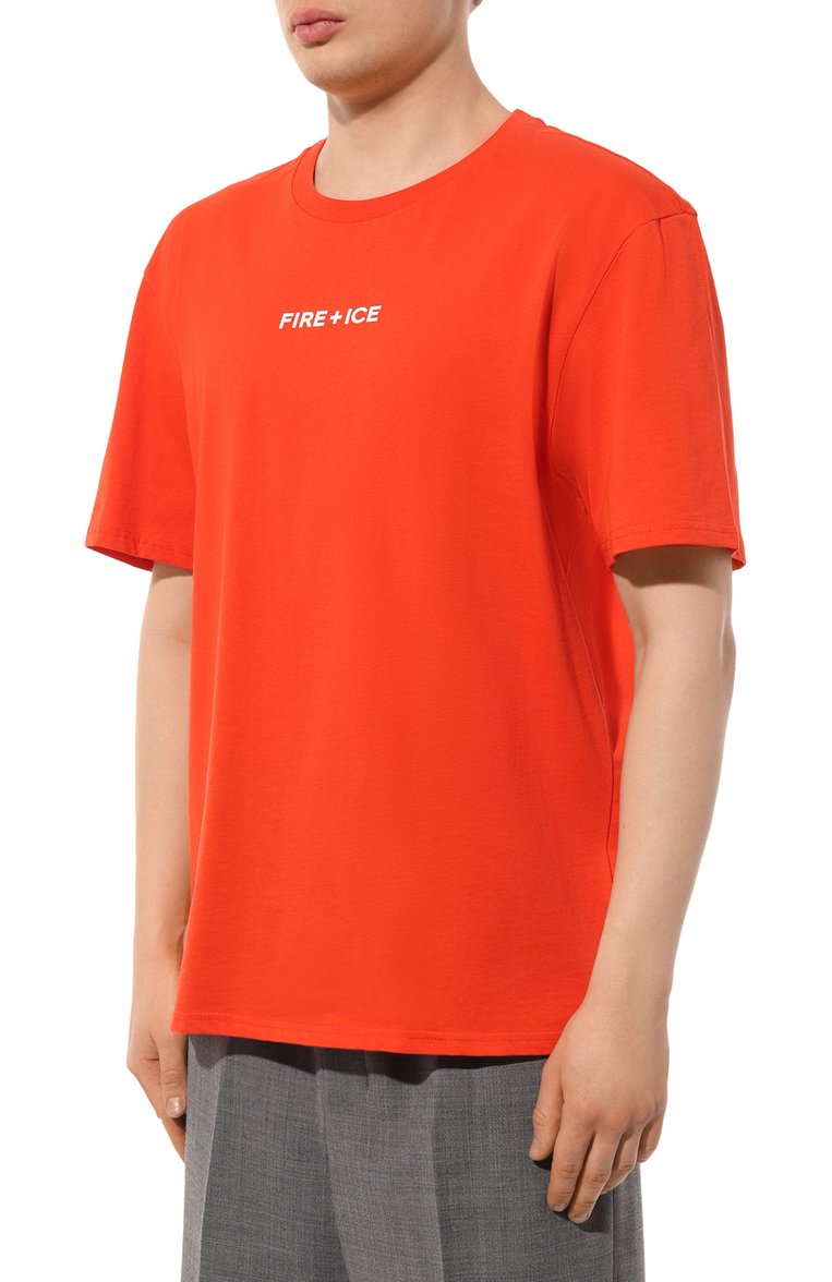 Мужская хлопковая футболка BOGNER FIRE+ICE красного цвета, арт. 54437308 | Фото 3 (Принт: Без принта; Рукава: Короткие; Длина (для топов): Стандартные; Материал сплава: Проставлено; Материал внешний: Хлопок; Драгоценные камни: Проставлено; Стили: Кэжуэл)