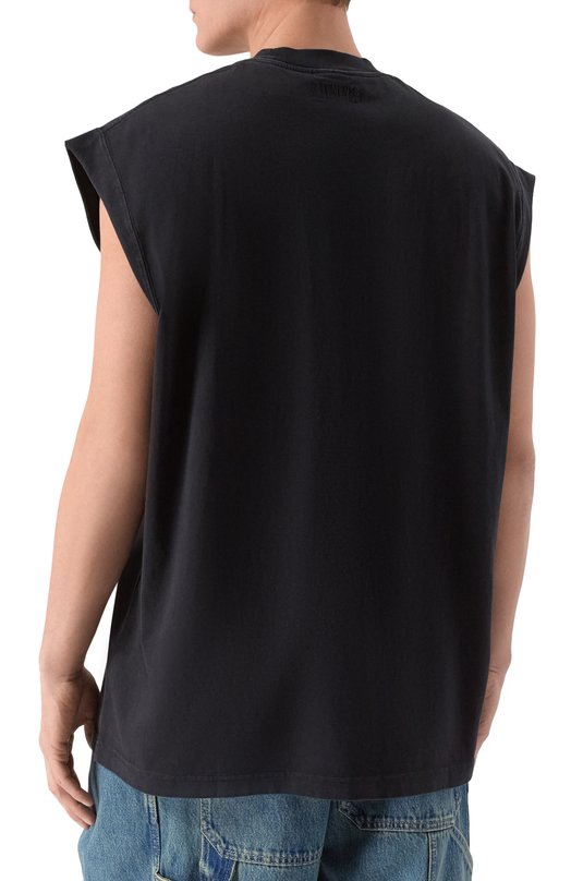 Хлопковая майка VETEMENTS ME76TR197B/1302 M0LLET0N Чёрный  ME76TR197B/1302 M0LLET0N Фото 4