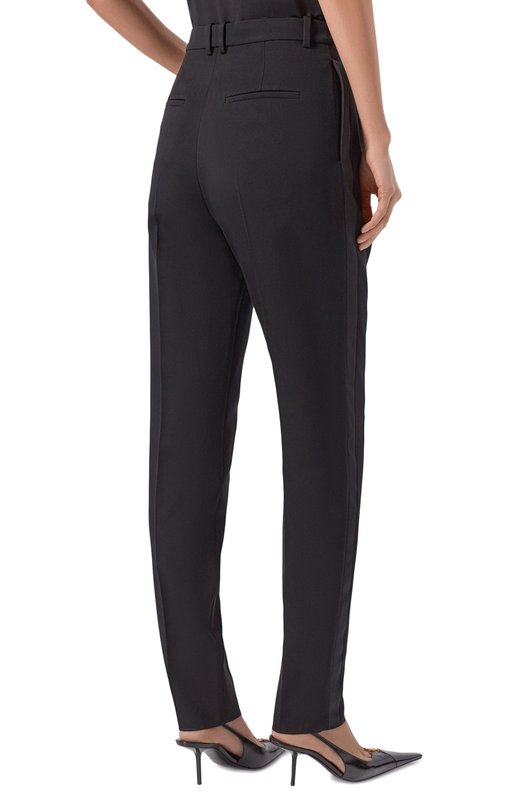 Шерстяные брюки Saint Laurent 858994/Y7E63 Чёрный  858994/Y7E63 Фото 4