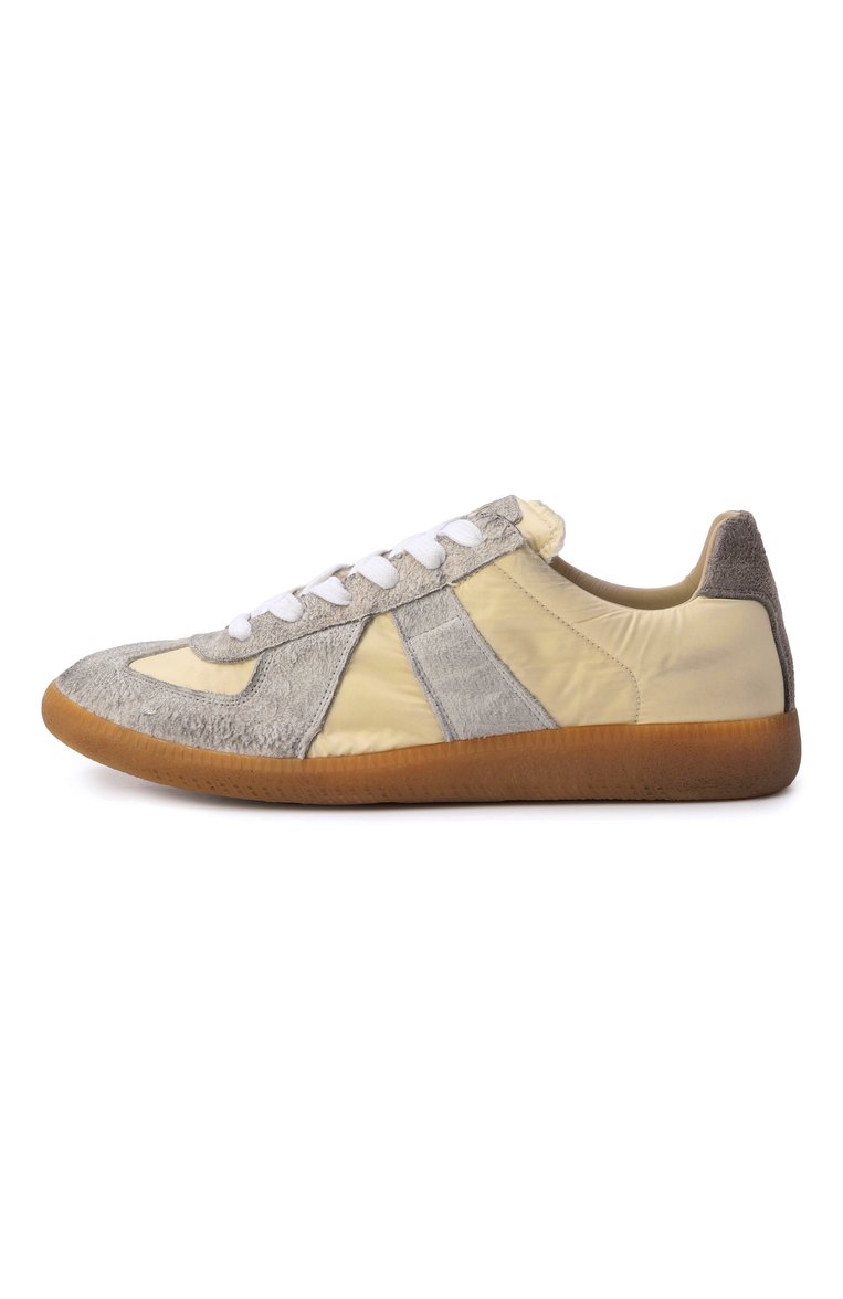 Женские комбинированные кеды replica MAISON MARGIELA кремового цвета, арт. S58WS0268/P8170 | Фото 4 (Подошва: Платформа; Материал внешний: Текстиль, Натуральная кожа; Материал внутренний: Текстиль; Стили: Кэжуэл; Материал утеплителя: Без утеплителя; Кросс-КТ: Низкие)