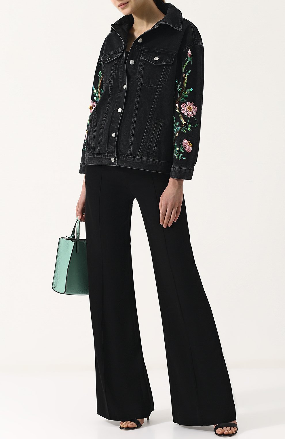 Джинсовая куртка свободного кроя с пайетками DALOOD, арт. NW0179X/BLACK, фото 2