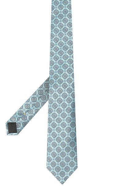 Шелковый галстук CANALI бирюзового цвета по цене 17600 руб., арт. 18/HJ03734, фото 3 Шелковый галстук CANALI, арт. 18/HJ03734, фото 3