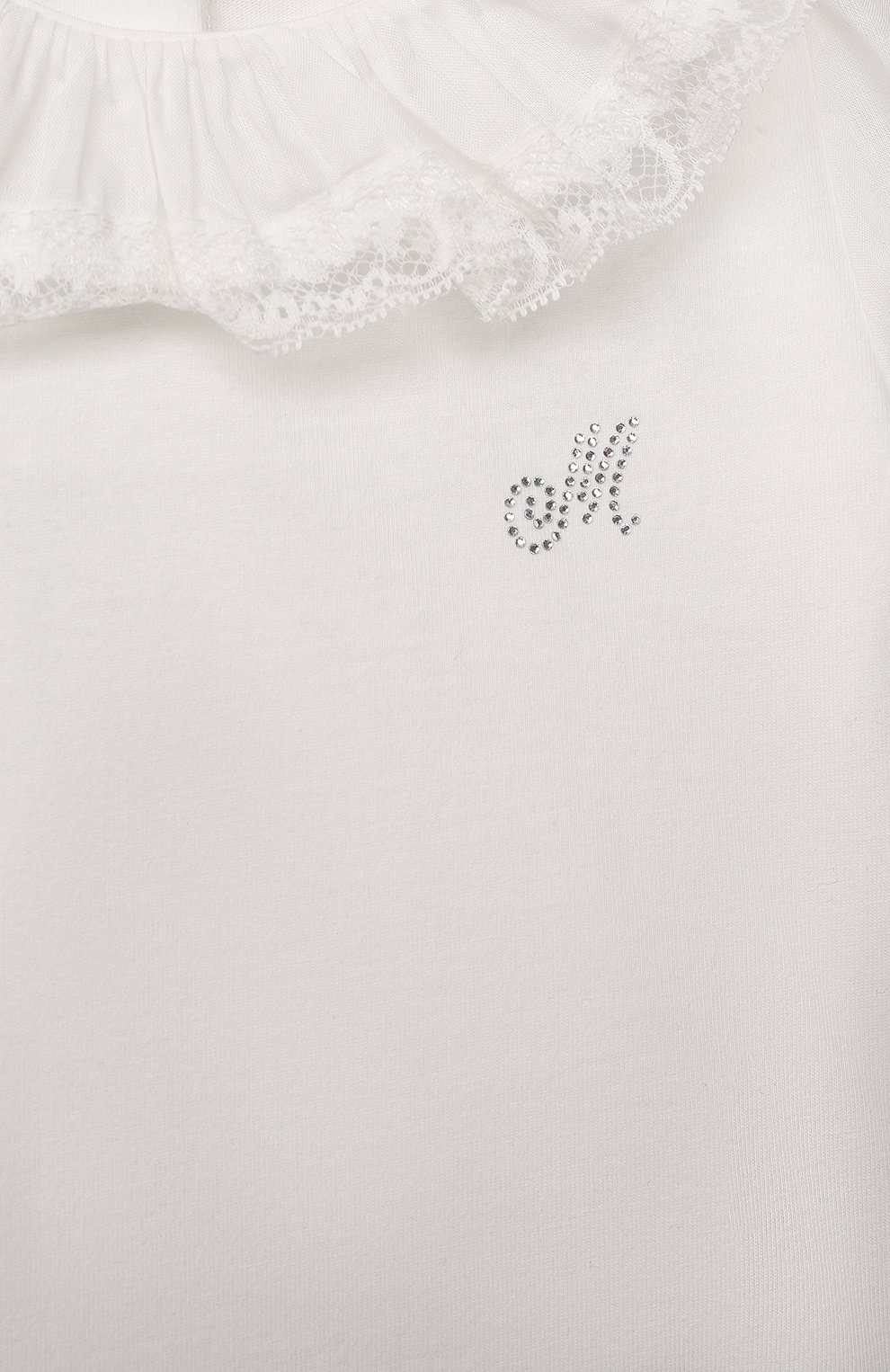 Хлопковое боди MONNALISA белого цвета по цене 9000 руб., арт. 379604, фото 3 Хлопковое боди MONNALISA, арт. 379604, фото 3