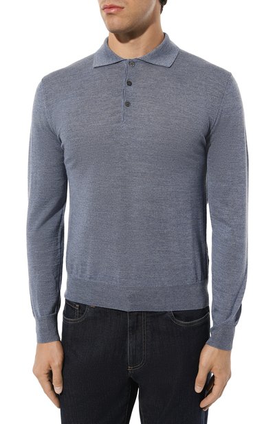 Шерстяное поло CANALI голубого цвета по цене 35150 руб., арт. C0017/MK00077, фото 3 Шерстяное поло CANALI, арт. C0017/MK00077, фото 3