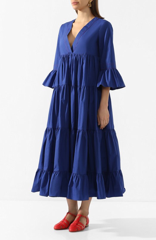 Хлопковое платье La Doublej Синий, фото 3