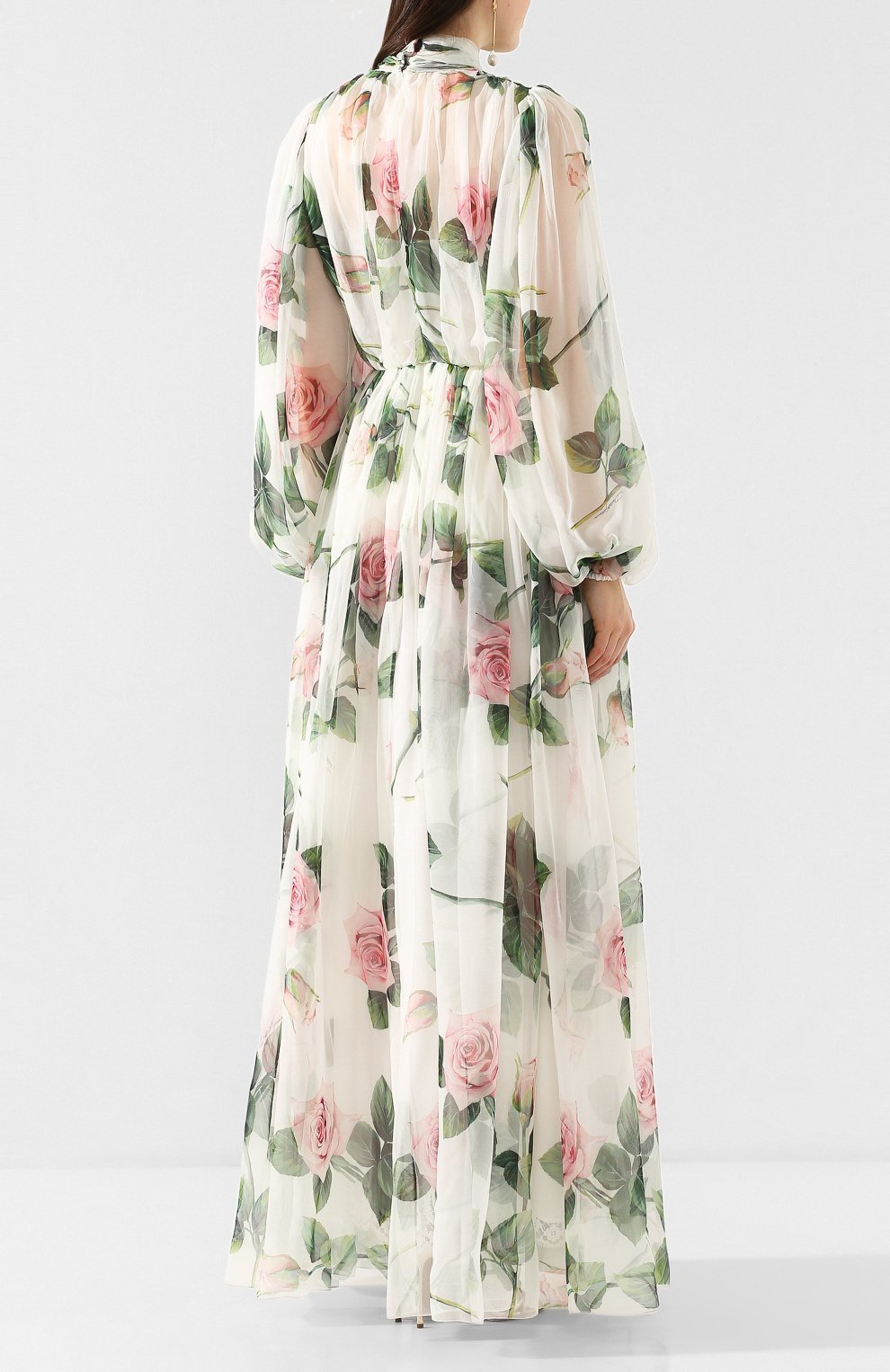 Шелковое платье DOLCE & GABBANA белого цвета по цене 435000 руб., арт. F6B7DT/HS19S, фото 4 Шелковое платье DOLCE & GABBANA, арт. F6B7DT/HS19S, фото 4