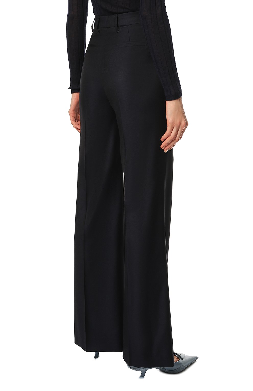 Шерстяные брюки PRADA темно-синего цвета по цене 120000 руб., арт. P237G-10GK-F0008-221, фото 4 Шерстяные брюки PRADA, арт. P237G-10GK-F0008-221, фото 4