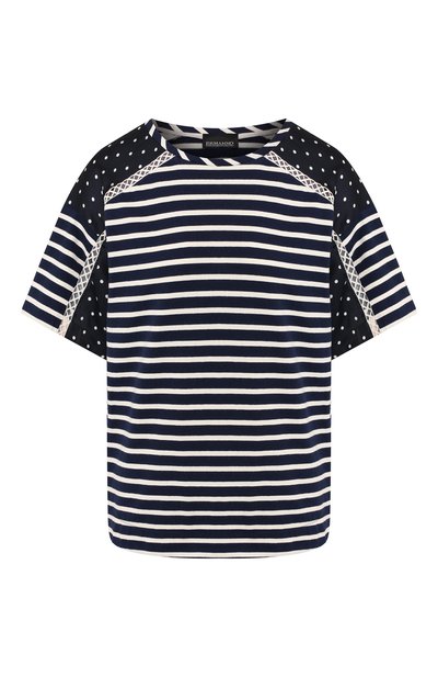 Женская хлопковая футболка ERMANNO ERMANNO SCERVINO, арт. 44 T TS04 JRI