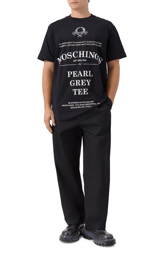 Хлопковая футболка Moschino A0708/5241 Чёрный  A0708/5241 Фото 2
