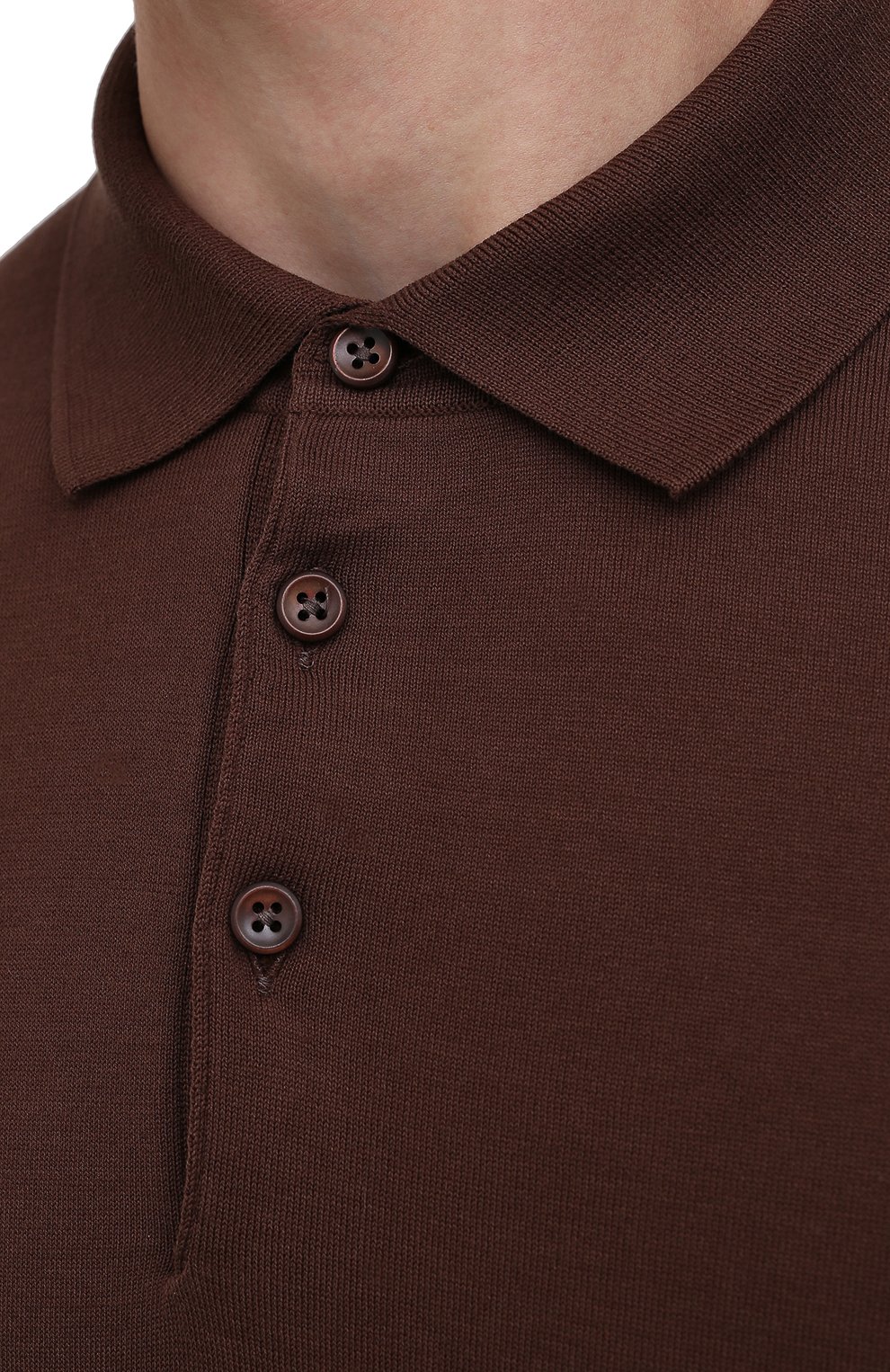 Хлопковое поло FIORONI коричневого цвета по цене 45050 руб., арт. MK20241C7, фото 5 Хлопковое поло FIORONI, арт. MK20241C7, фото 5