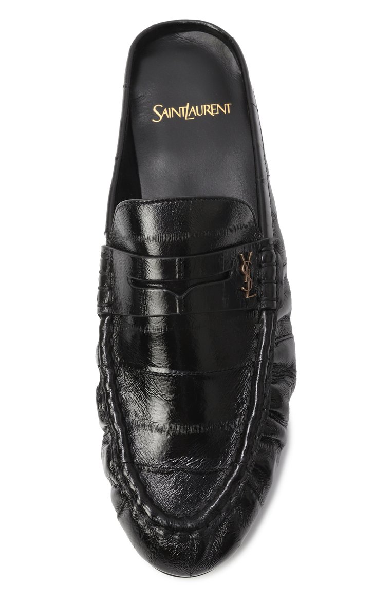 Женские кожаные сабо SAINT LAURENT черного цвета, арт. 818928/0WXAF | Фото 6 (Каблук высота: Низкий; Подошва: Плоская; Материал внутренний: Натуральная кожа; Материал внешний: Натуральная кожа; Автоматизация ТО: Проставлено; Автоматизация состава: Проставлено)