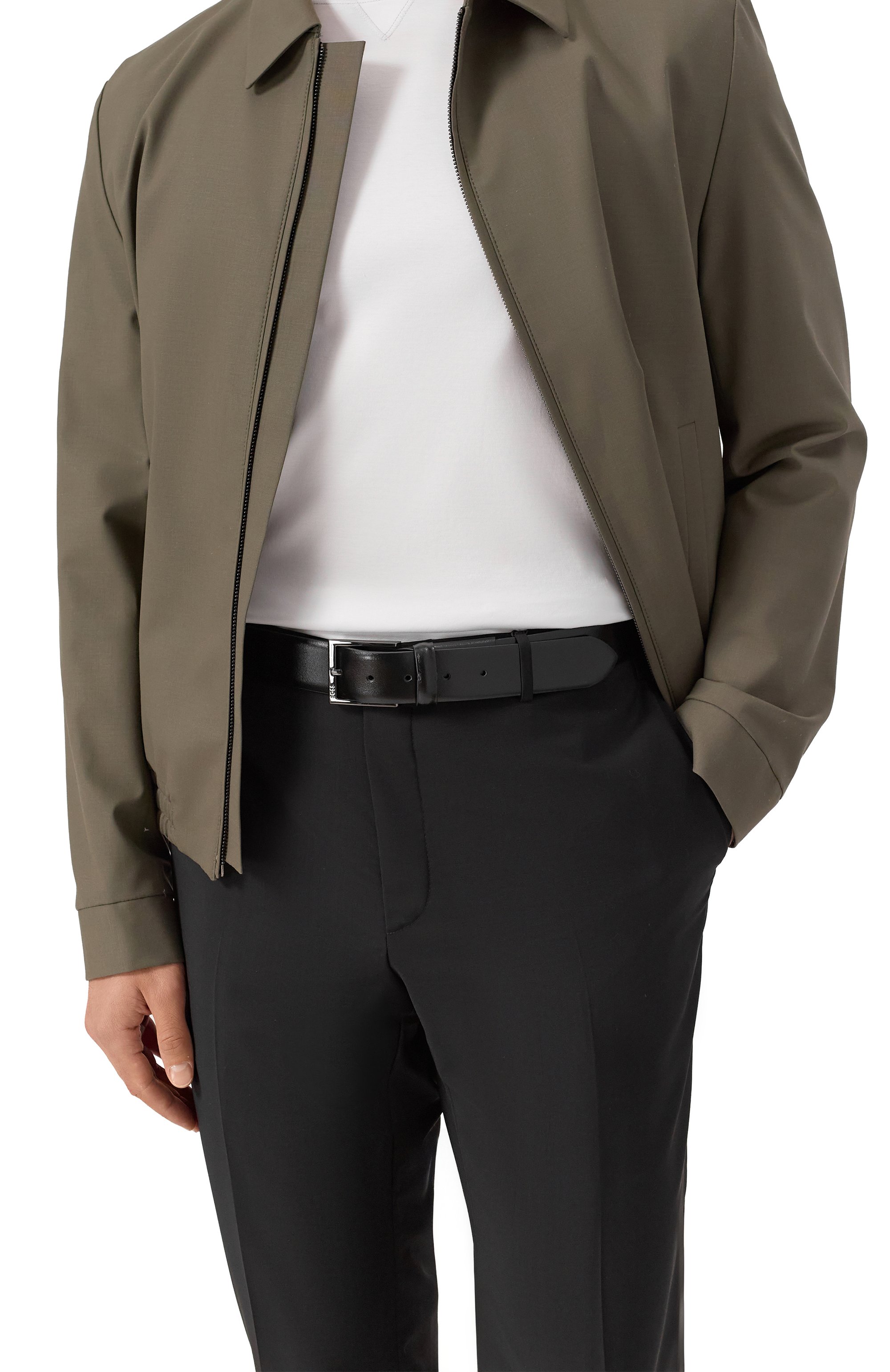 Кожаный ремень BOSS черного цвета по цене 13600 руб., арт. 50516687, фото 2 Кожаный ремень BOSS, арт. 50516687, фото 2