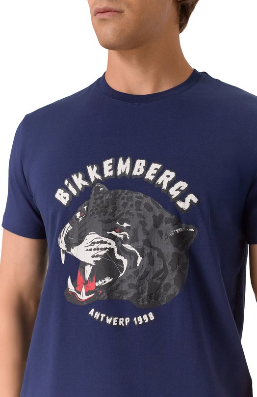 Хлопковая футболка Dirk Bikkembergs BMT1210 Синий  BMT1210 Фото 5