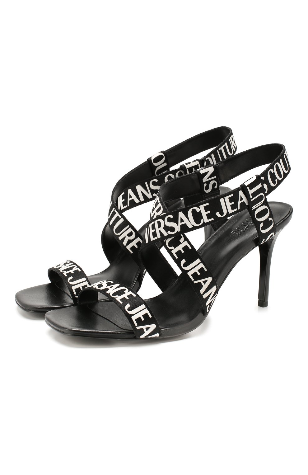 Текстильные босоножки logo tape VERSACE JEANS COUTURE, арт. E0VVBS36-LINEA F0ND0 EMILY DIS. 71/85064, фото 1
