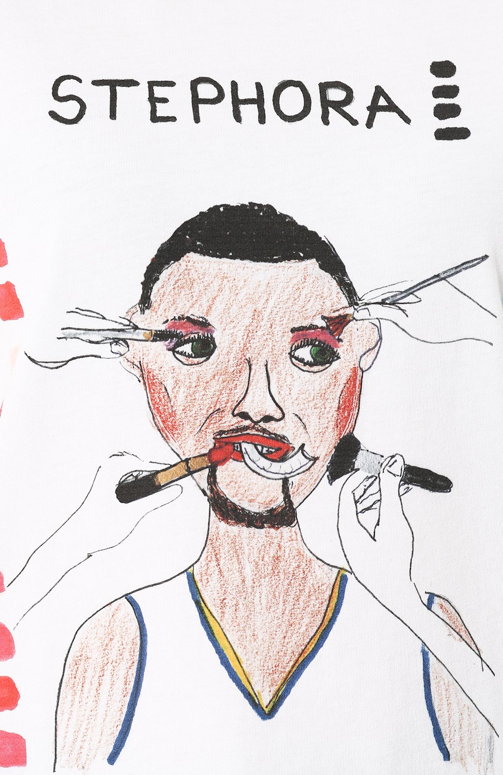 Хлопковая футболка с круглым вырезом и принтом UNFORTUNATE PORTRAIT, арт. STEPH0RA/SS TEE, фото 5