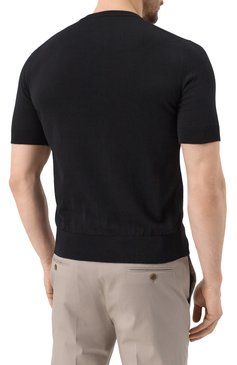 Мужская хлопковый джемпер DOLCE & GABBANA черного цвета, арт. GXX03T/JBCE9 | Фото 4 (Материал сплава: Проставлено; Длина (для топов): Стандартные; Драгоценные камни: Проставлено; Рукава: Короткие; Стили: Кэжуэл; Принт: Без принта; Материал внешний: Хлопок; Мужское Кросс-КТ: Футболка-одежда; Кросс-КТ: Джерси)