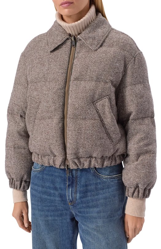 Двусторонний пуховик Brunello Cucinelli MG5297744 Коричневый  MG5297744 Фото 6