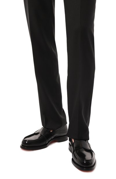 Кожаные лоферы SANTONI черного цвета по цене 72100 руб., арт. MCQG18521PB1HVVDN01, фото 3 Кожаные лоферы SANTONI, арт. MCQG18521PB1HVVDN01, фото 3