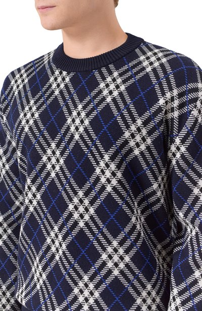 Шерстяной джемпер BURBERRY темно-синего цвета по цене 143500 руб., арт. 8110614, фото 5 Шерстяной джемпер BURBERRY, арт. 8110614, фото 5